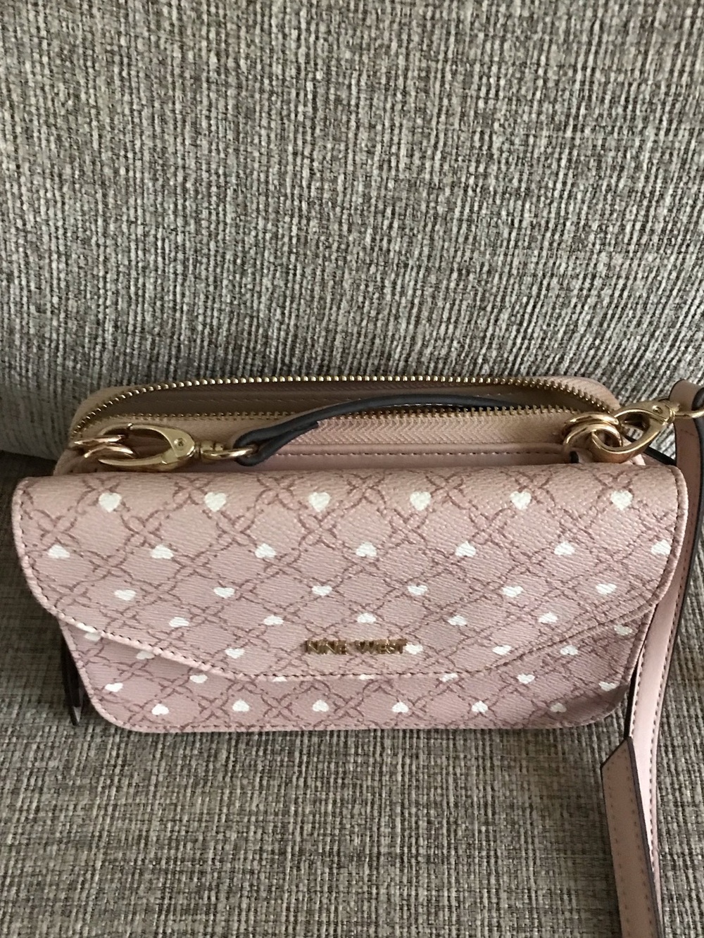 Pink Designer-Style Crossbody Wallet Purse
